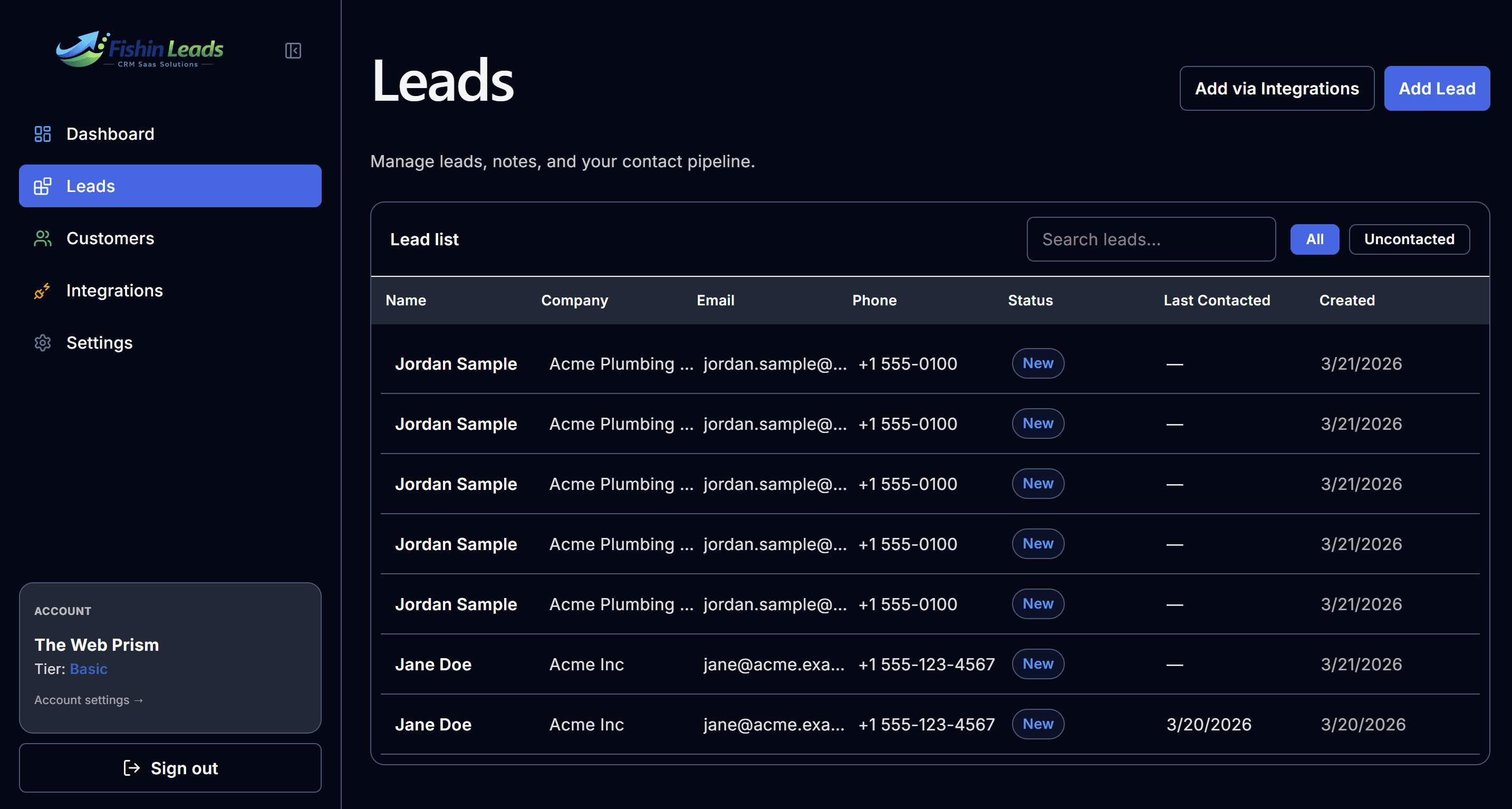 2. Capture The Leads product view